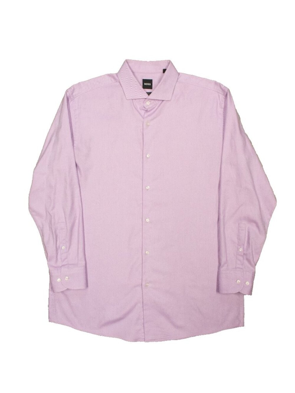 Hugo Boss Dress Shirt Lilac Twill Cotton Stretch Long Sleeve Sharp Fit 17 XL